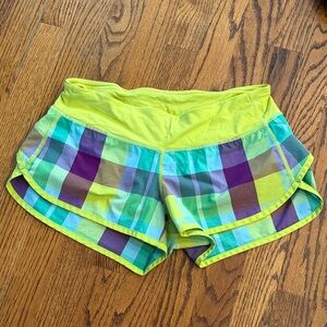Lululemon Athletica Multicolor Plaid Athletic Shorts
